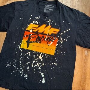 Vintage 2000s FMF Shirt XL Black Motorcross Racing Punk Grunge Y2K Splat Artwork